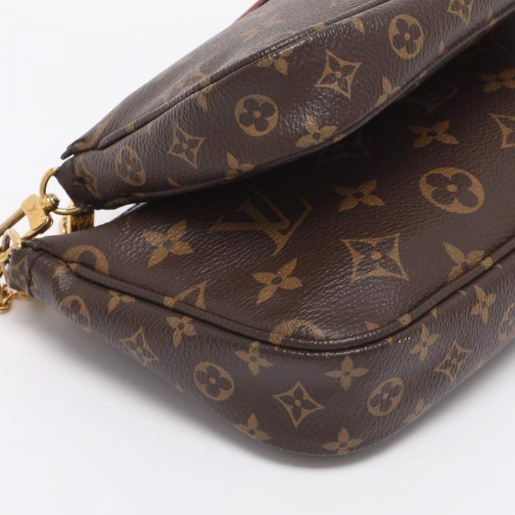 Pre Owned Louis Vuitton Multi Pochette Accessories Brown Monogram Canvas Bag
