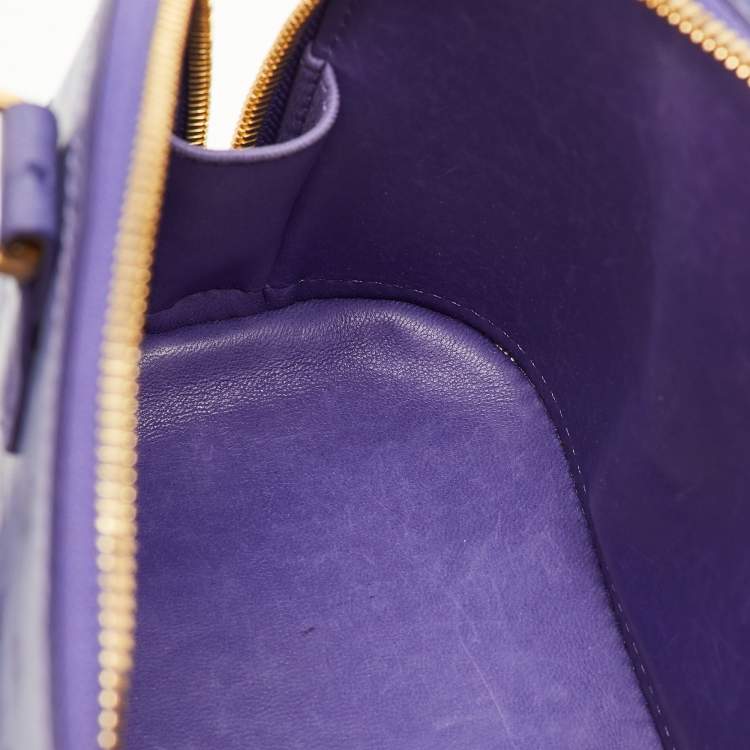 Pre Owned Louis Vuitton Alma BB Purple Ostrich Leather Bag