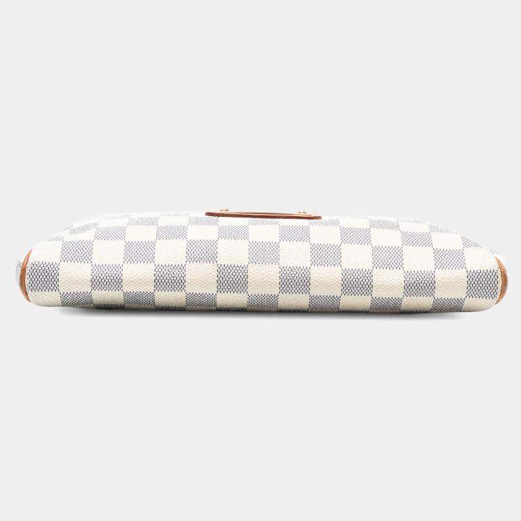 Pre Owned Louis Vuitton White Damier Azur Eva Bag