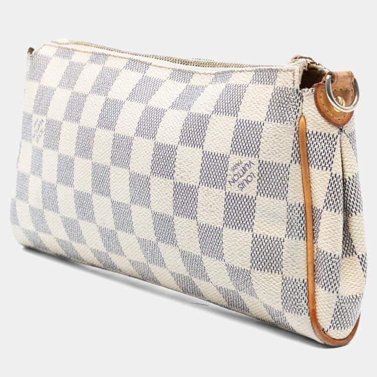 Pre Owned Louis Vuitton White Damier Azur Eva Bag