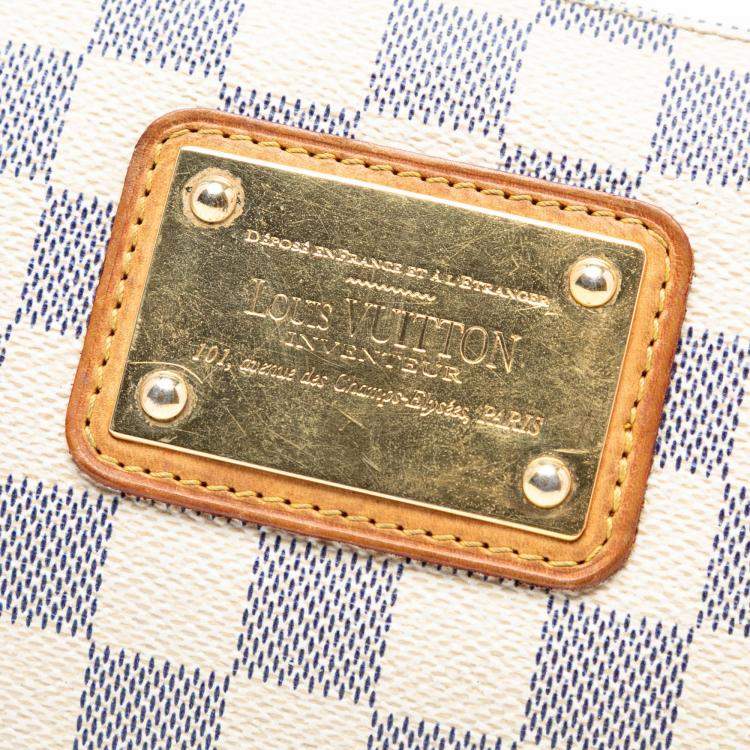 Pre Owned Louis Vuitton White Damier Azur Eva Bag