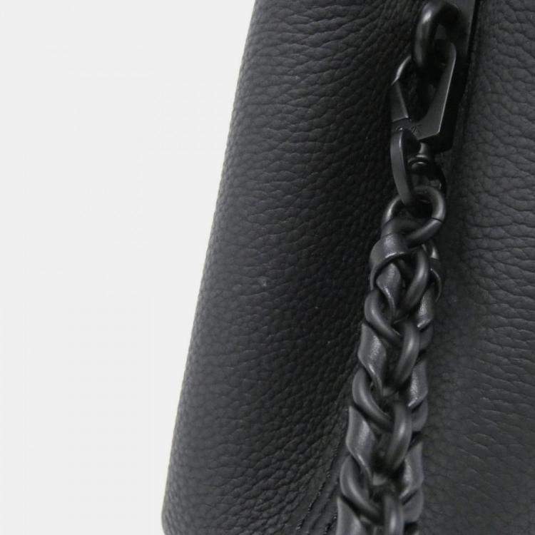 Pre Owned Louis Vuitton Capucines EW Black Calf Leather Mini Handbag