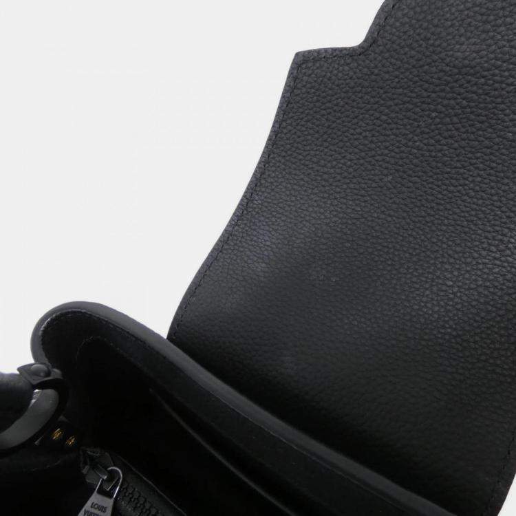 Pre Owned Louis Vuitton Capucines EW Black Calf Leather Mini Handbag