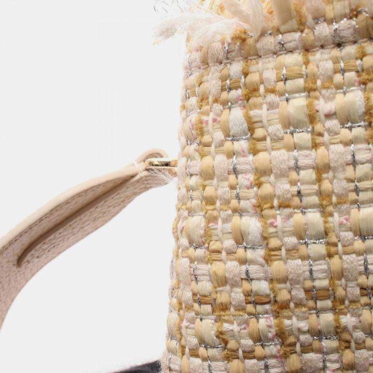 Pre Owned Louis Vuitton Capucines Bb Handbag Fabric Leather And Raffia Beige/Multicolor