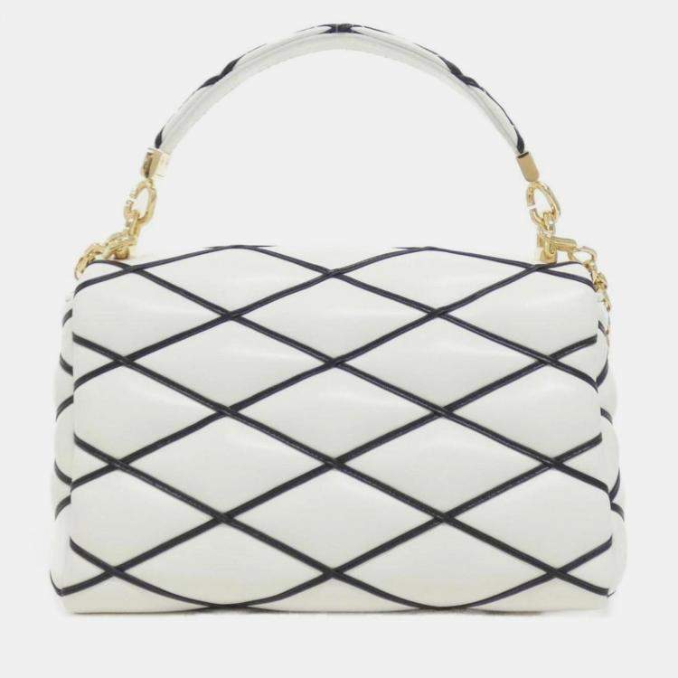 Pre Owned Louis Vuitton Black/White Lambskin Leather Go-14 MM Shoulder Bag