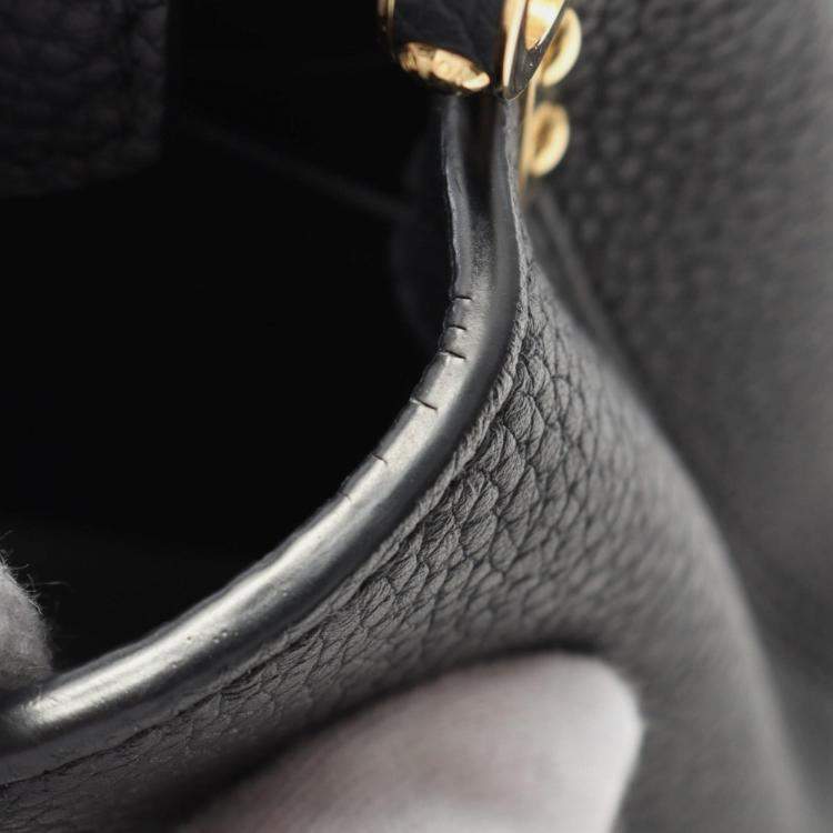 Pre Owned Louis Vuitton Capucines Mini Handbag Leather Black