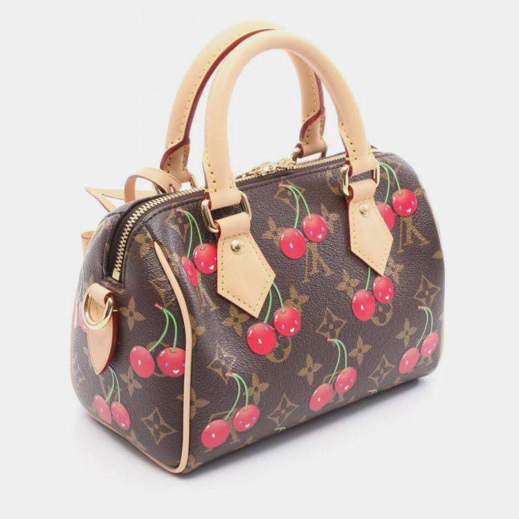 Pre Owned Louis Vuitton Speedy 20 Handbag Coated Canvas And Leather Monogram Cherry Brown