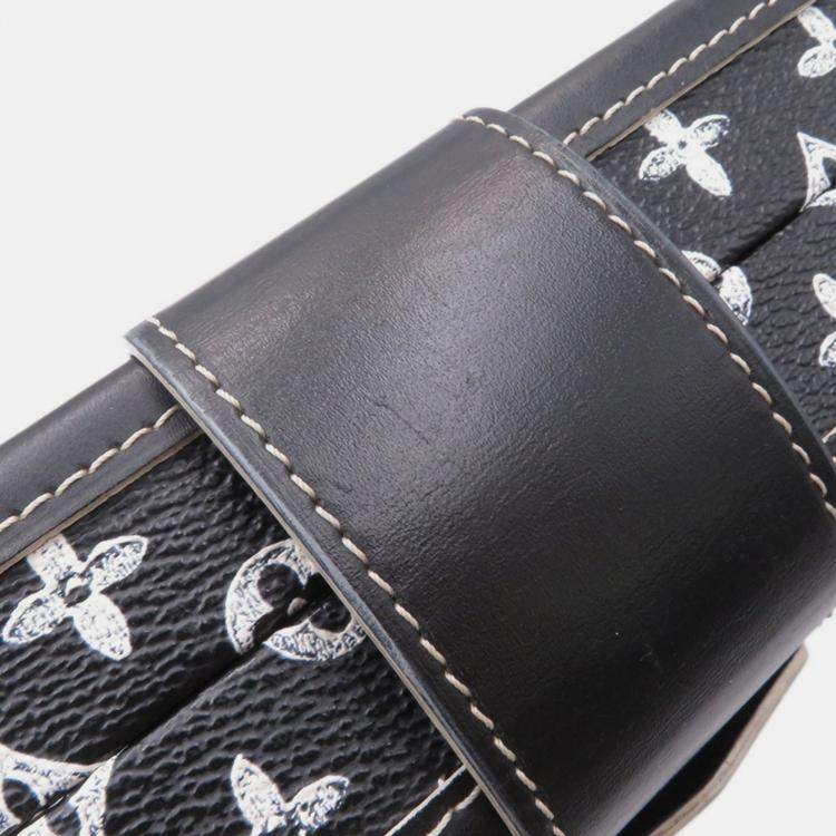 Pre Owned Louis Vuitton Monogram Catgram Petite Malle Shoulder Bag Clutch In Black