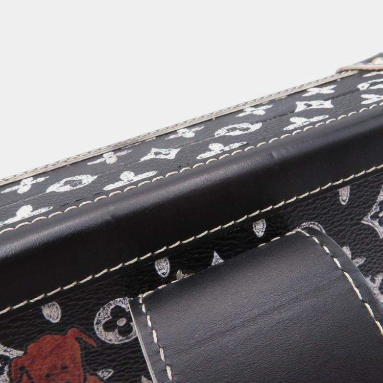 Pre Owned Louis Vuitton Monogram Catgram Petite Malle Shoulder Bag Clutch In Black