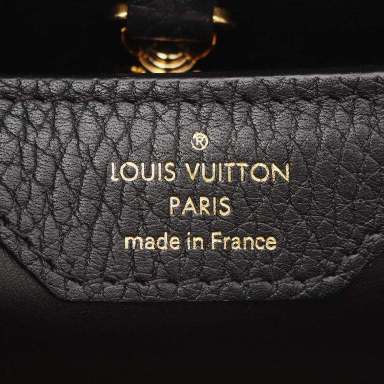 Pre Owned Louis Vuitton Capucines Pm Handbag In Taurillon Leather Black