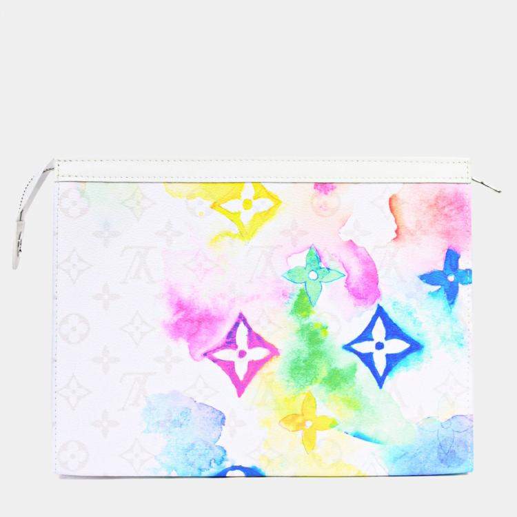 Pre Owned Louis Vuitton Multicolored Watercolour Monogram Pochette Voyage