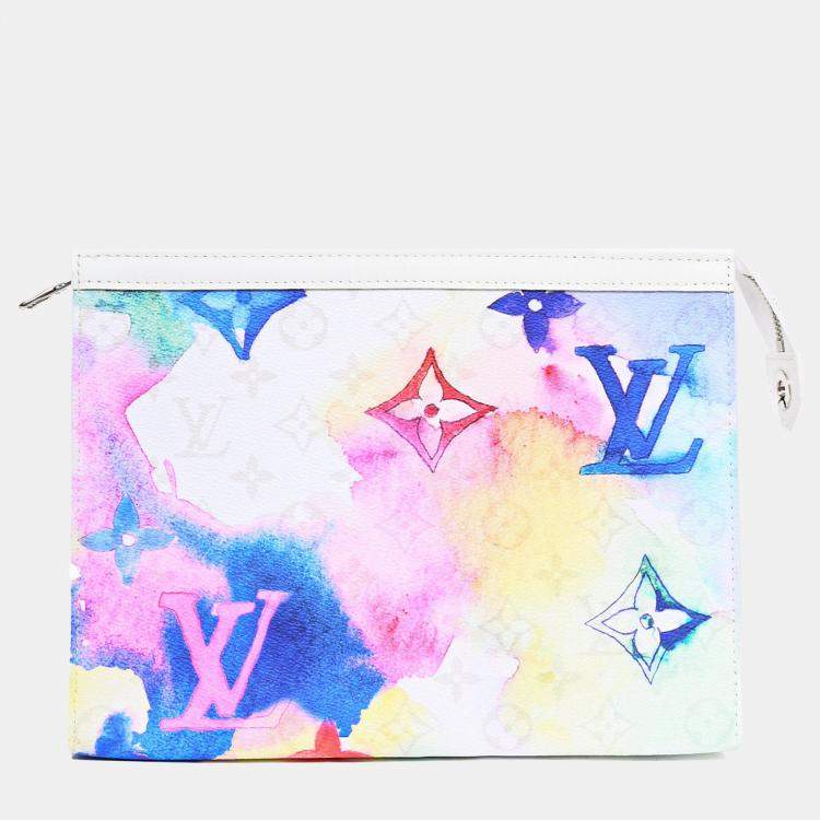 Pre Owned Louis Vuitton Multicolored Watercolour Monogram Pochette Voyage