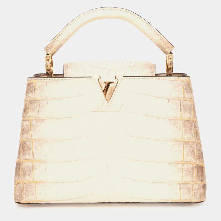 Pre Owned Louis Vuitton 2022 Himalayan Niloticus Crocodile Capucines BB Top Handle with Strap