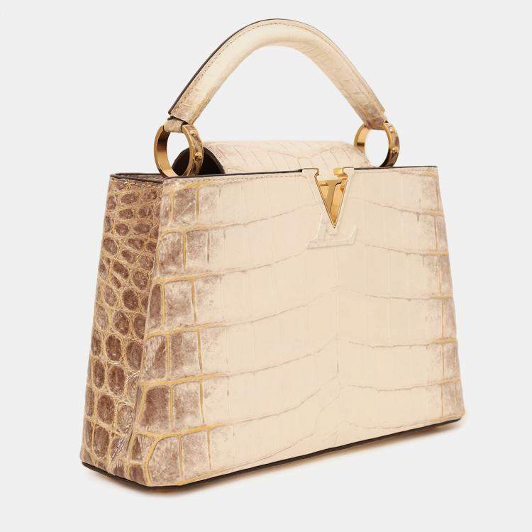 Pre Owned Louis Vuitton 2022 Himalayan Niloticus Crocodile Capucines BB Top Handle with Strap