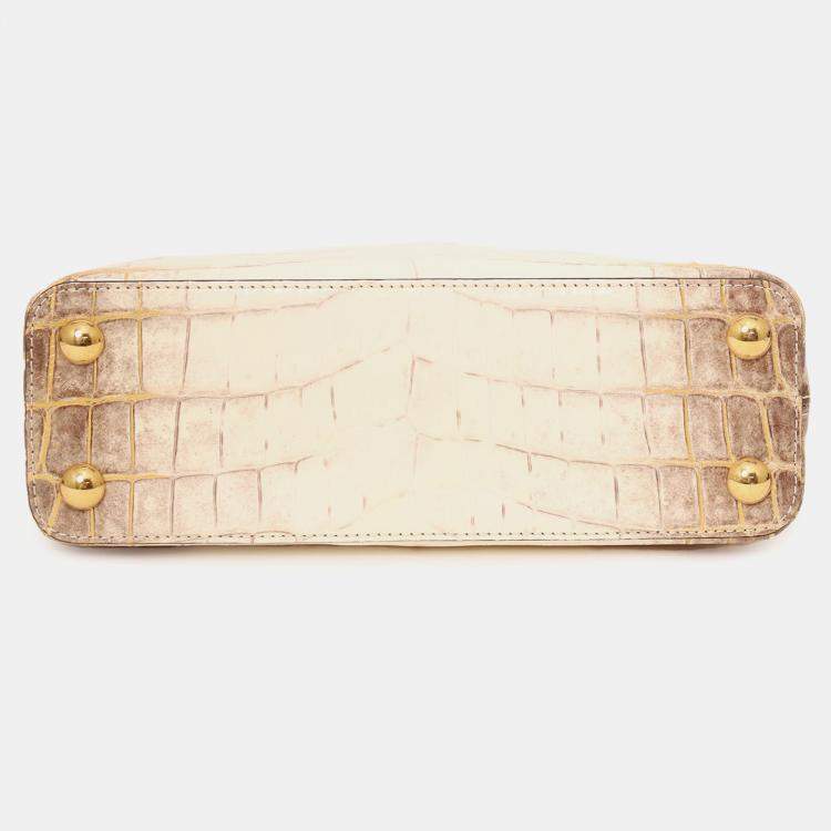 Pre Owned Louis Vuitton 2022 Himalayan Niloticus Crocodile Capucines BB Top Handle with Strap