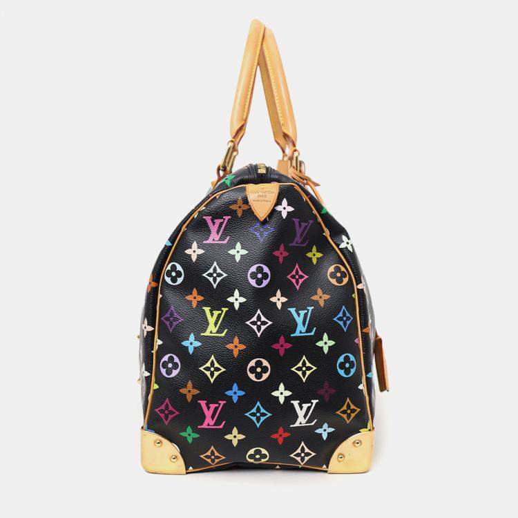 Pre Owned Louis Vuitton 2003 Black/Multicolour Monogram Keepall 45 Bag