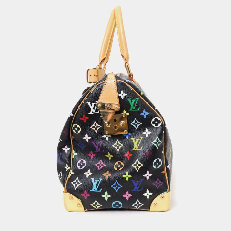 Pre Owned Louis Vuitton 2003 Black/Multicolour Monogram Keepall 45 Bag