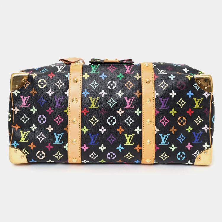 Pre Owned Louis Vuitton 2003 Black/Multicolour Monogram Keepall 45 Bag