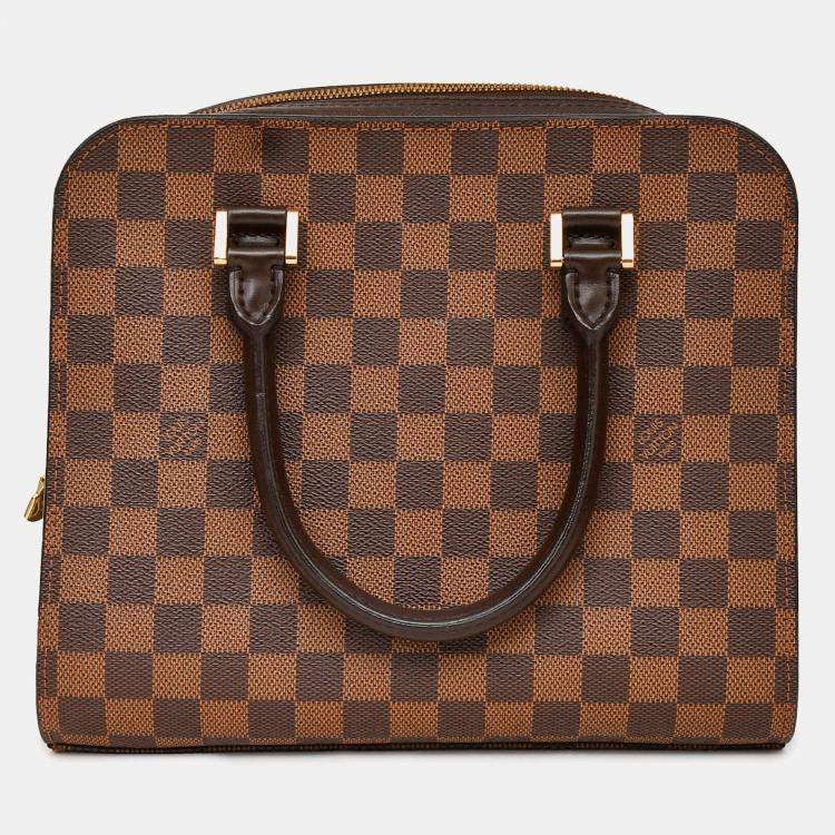 مملوكة مسبقًا Louis Vuitton 1998 Brown Damier Ebene Triana Top Handle Bag