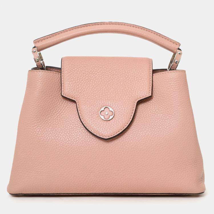 Pre Owned Louis Vuitton 2015 Pink Taurillon Capucines BB Top Handle Bag with Strap