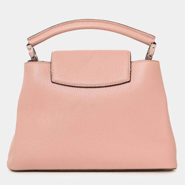 Pre Owned Louis Vuitton 2015 Pink Taurillon Capucines BB Top Handle Bag with Strap
