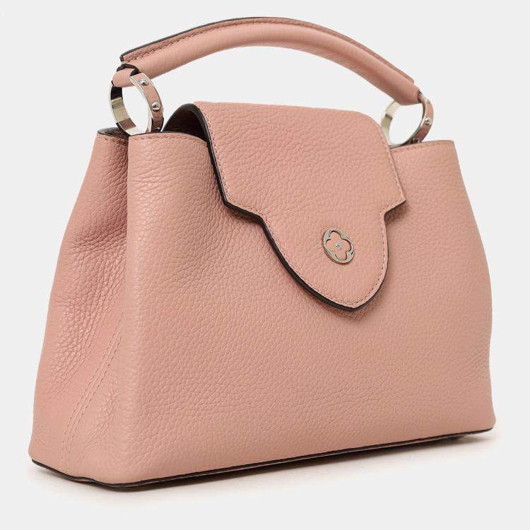 Pre Owned Louis Vuitton 2015 Pink Taurillon Capucines BB Top Handle Bag with Strap