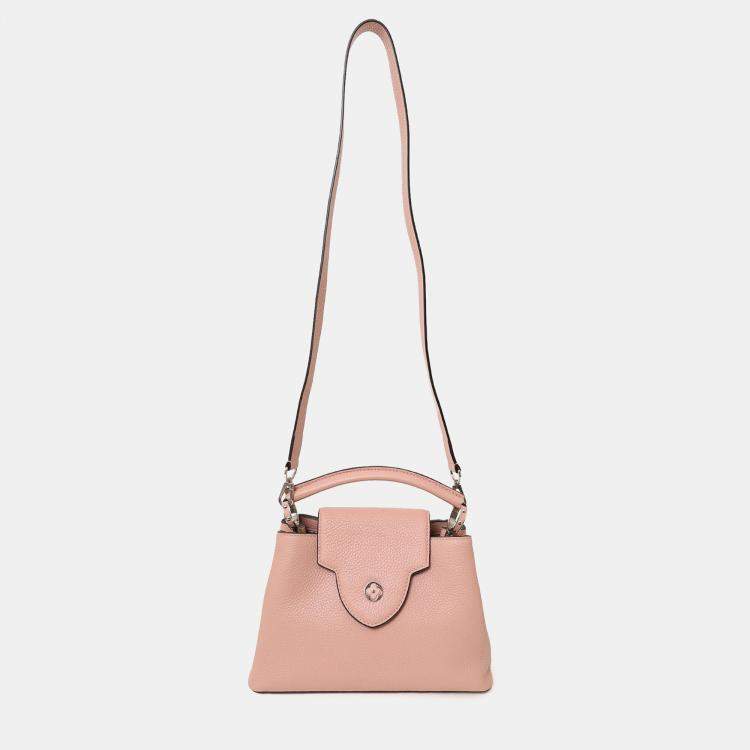 Pre Owned Louis Vuitton 2015 Pink Taurillon Capucines BB Top Handle Bag with Strap