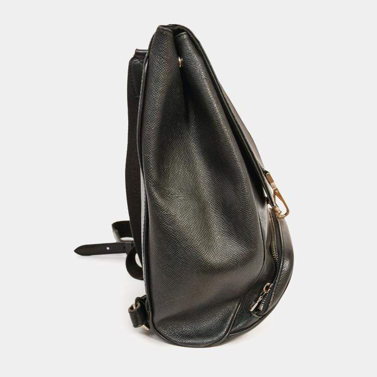 Pre Owned Louis Vuitton 2000 Black Leather 'Taiga Cassiar' Backpack