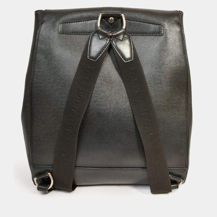 Pre Owned Louis Vuitton 2000 Black Leather 'Taiga Cassiar' Backpack