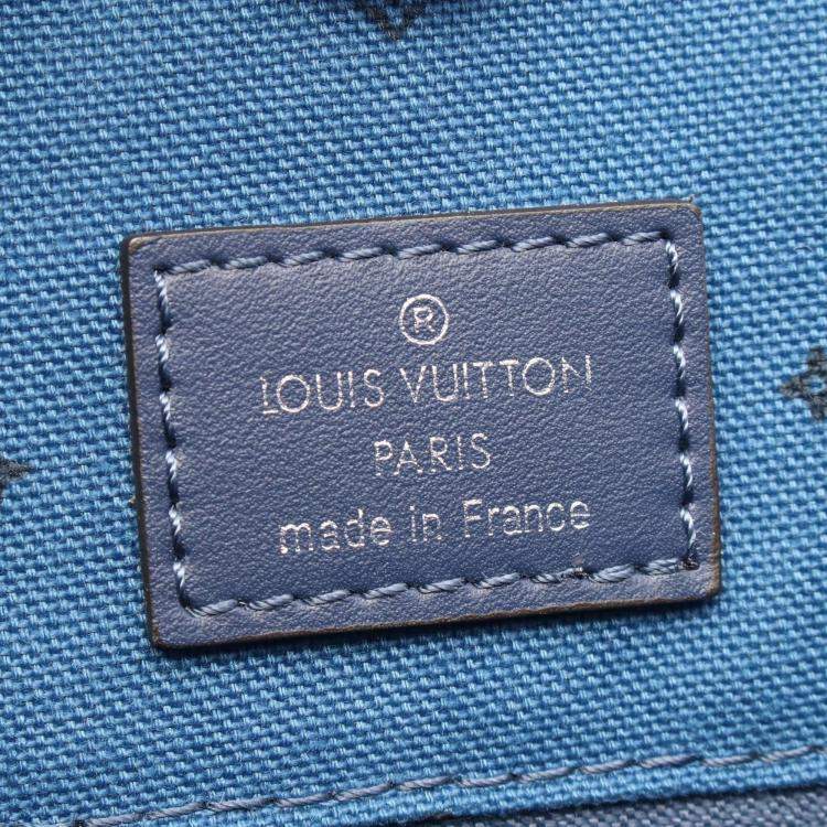 Pre Owned Louis Vuitton LV Escale On The Go GM Blue Monogram Giant Canvas Shoulder Bag