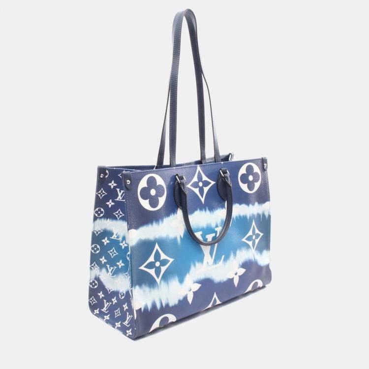 Pre Owned Louis Vuitton LV Escale On The Go GM Blue Monogram Giant Canvas Shoulder Bag