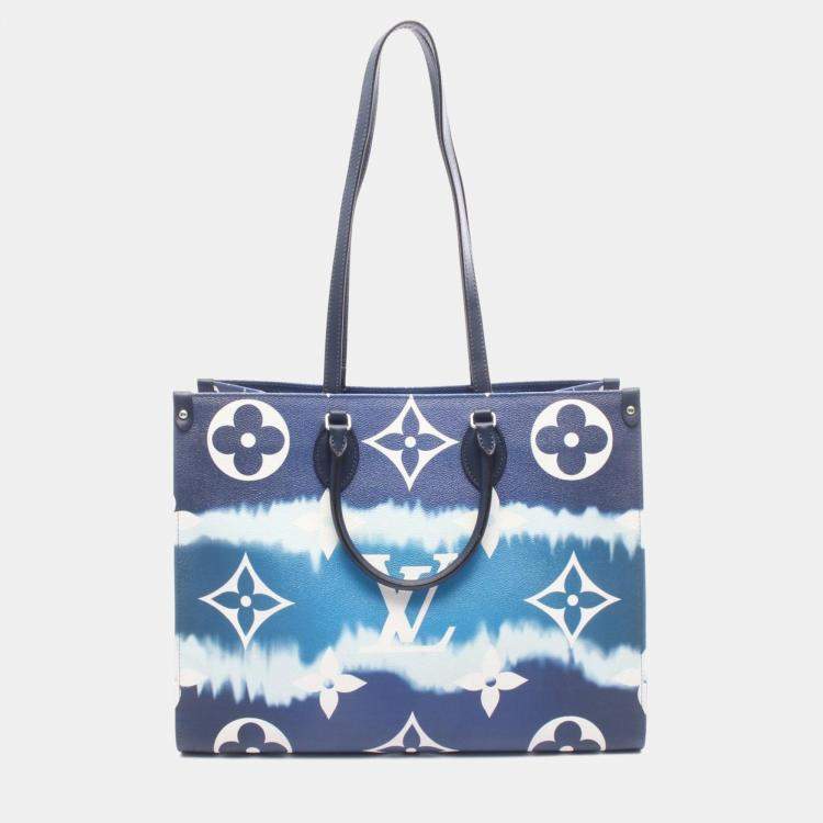 Pre Owned Louis Vuitton LV Escale On The Go GM Blue Monogram Giant Canvas Shoulder Bag