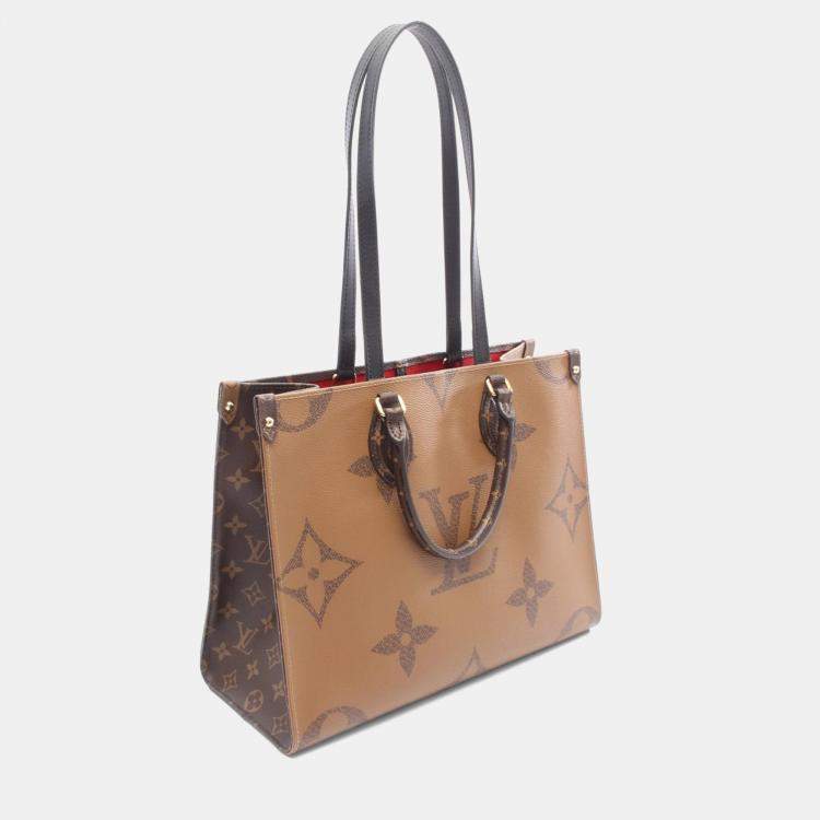 مملوكة مسبقًا Louis Vuitton On The Go MM Brown Monogram Giant Reverse Canvas Tote Bag