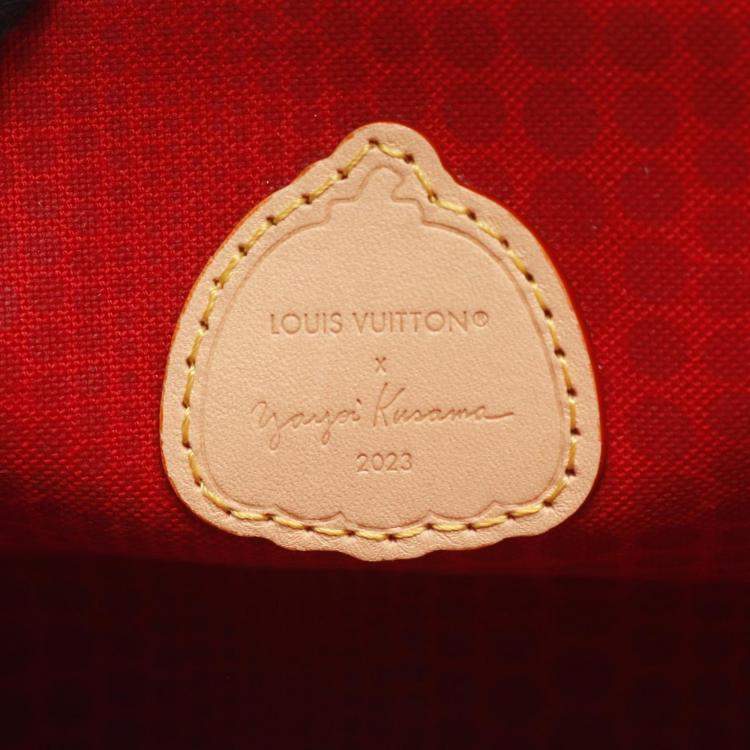 Pre Owned Louis Vuitton On The Go MM Yayoi Kusama Brown Monogram Canvas Tote Bag