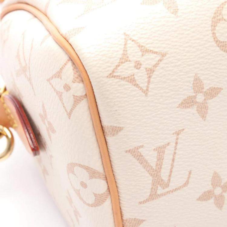 Pre Owned Louis Vuitton Speedy Bandouliere 20 Dune Beige Monogram Canvas Crossbody Bag