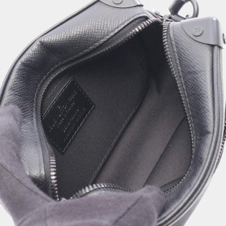 Pre Owned Louis Vuitton Mini Soft Trunk Noir Taiga Rainbow Leather Crossbody Bag