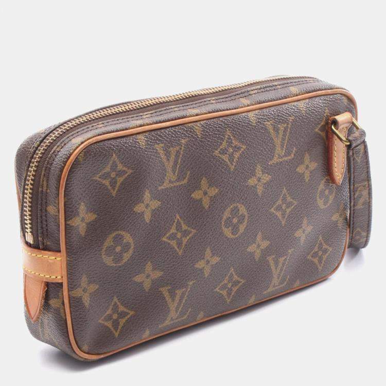 Pre Owned Louis Vuitton Marly Bandouliere Brown Monogram Canvas Shoulder Bag