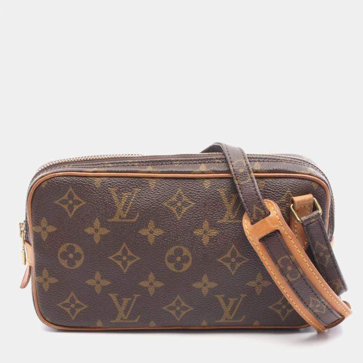 Pre Owned Louis Vuitton Marly Bandouliere Brown Monogram Canvas Shoulder Bag
