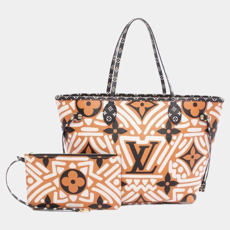 Pre Owned Louis Vuitton Neverfull MM Creme Monogram Giant Canvas Tote Bag