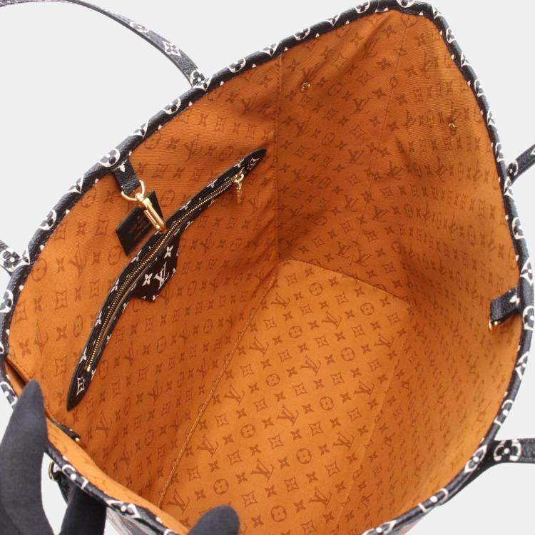 Pre Owned Louis Vuitton Neverfull MM Creme Monogram Giant Canvas Tote Bag