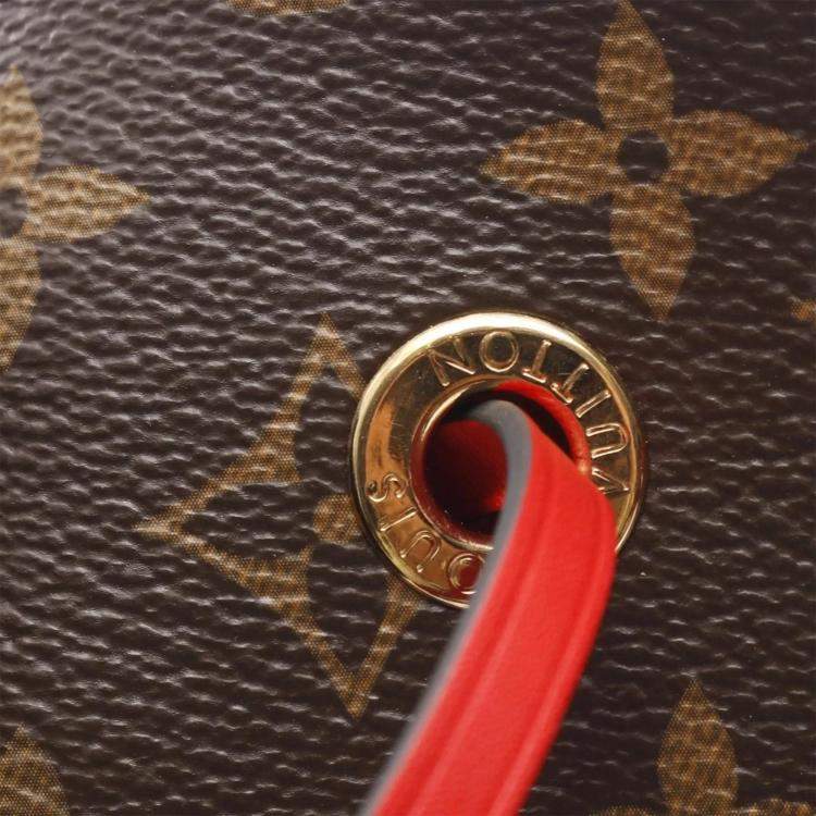 Pre Owned Louis Vuitton Neo Noe Coquelicot Monogram Canvas Shoulder Bag
