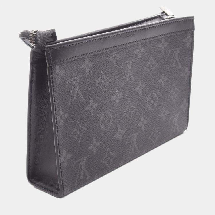 Pre Owned Louis Vuitton Gaston Wearable Wallet Monogram Eclipse Canvas Crossbody Bag