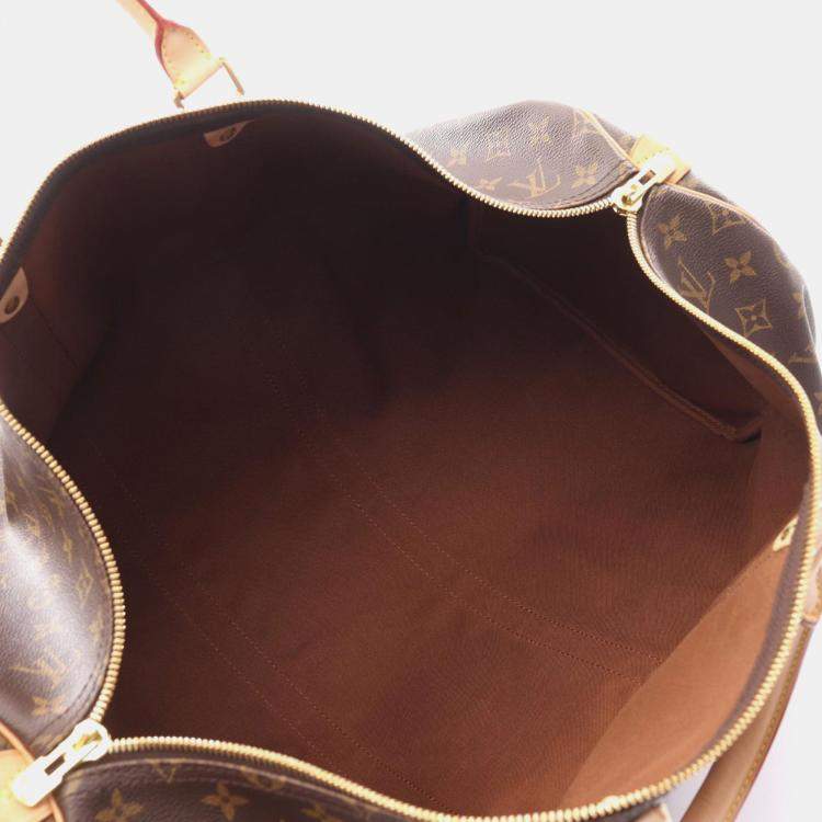 Pre Owned Louis Vuitton Keepall 55 Brown Monogram Coated Canvas Travel Bag