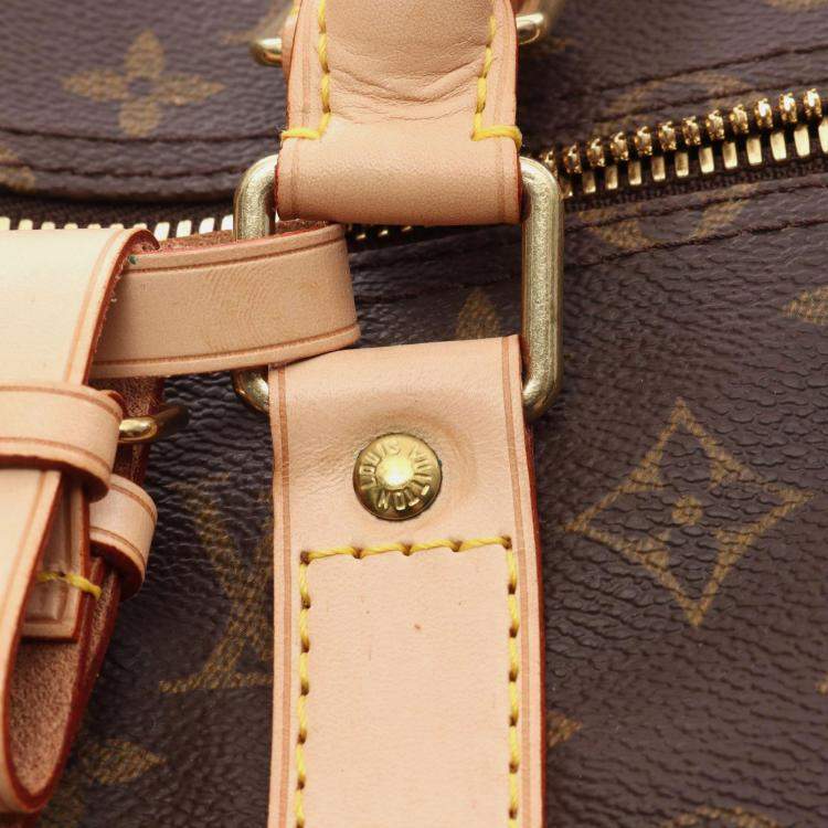 Pre Owned Louis Vuitton Keepall 55 Brown Monogram Coated Canvas Travel Bag