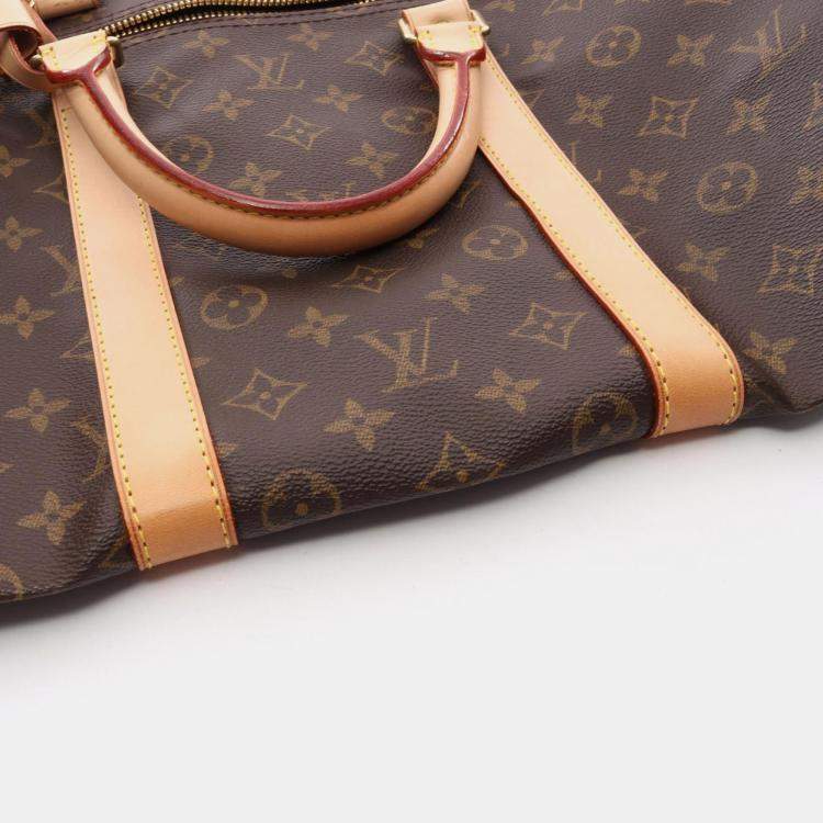 Pre Owned Louis Vuitton Keepall 55 Brown Monogram Coated Canvas Travel Bag