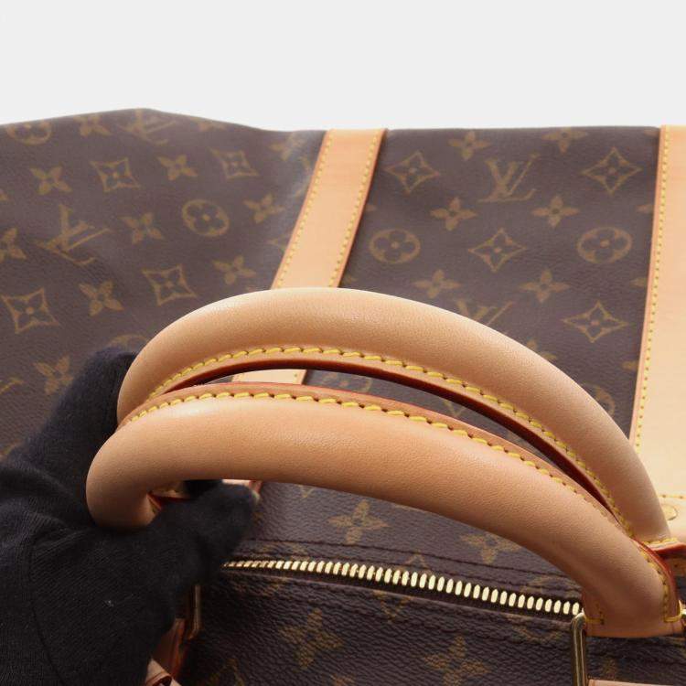 Pre Owned Louis Vuitton Keepall 55 Brown Monogram Coated Canvas Travel Bag