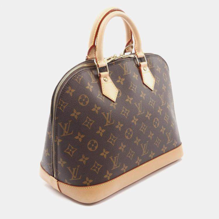 Pre Owned Louis Vuitton Alma PM Brown Monogram Canvas Shoulder Bag