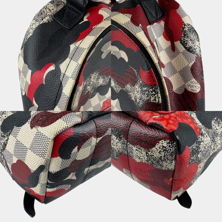 Pre Owned Louis Vuitton Palm Springs Pm Backpack Kansai Yamamoto Damier Azur Canvas Multicolor