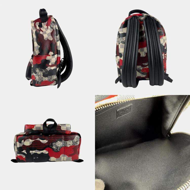 Pre Owned Louis Vuitton Palm Springs Pm Backpack Kansai Yamamoto Damier Azur Canvas Multicolor