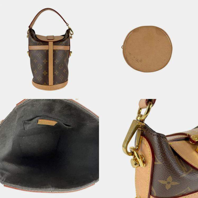 Pre Owned Louis Vuitton Shoulder Bag Handbag Monogram Duffle Canvas Brown